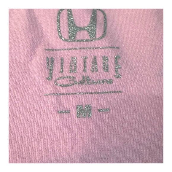 Honda Vintage Culture Womens Pink T-Shirt Wings Graphic Logo Medium Size Medium - Picture 4 of 5